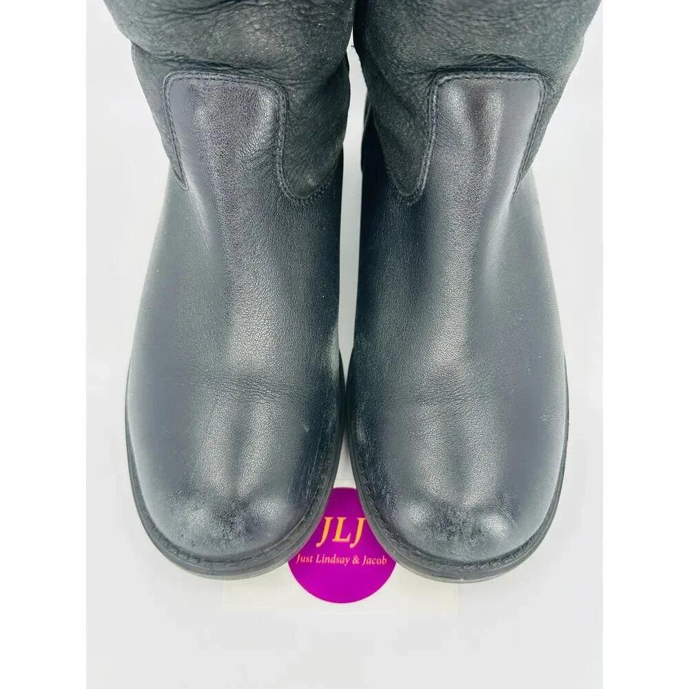 Santana Canada Women's Vermont Black Leather Shearling Lined Boots Size 8.5